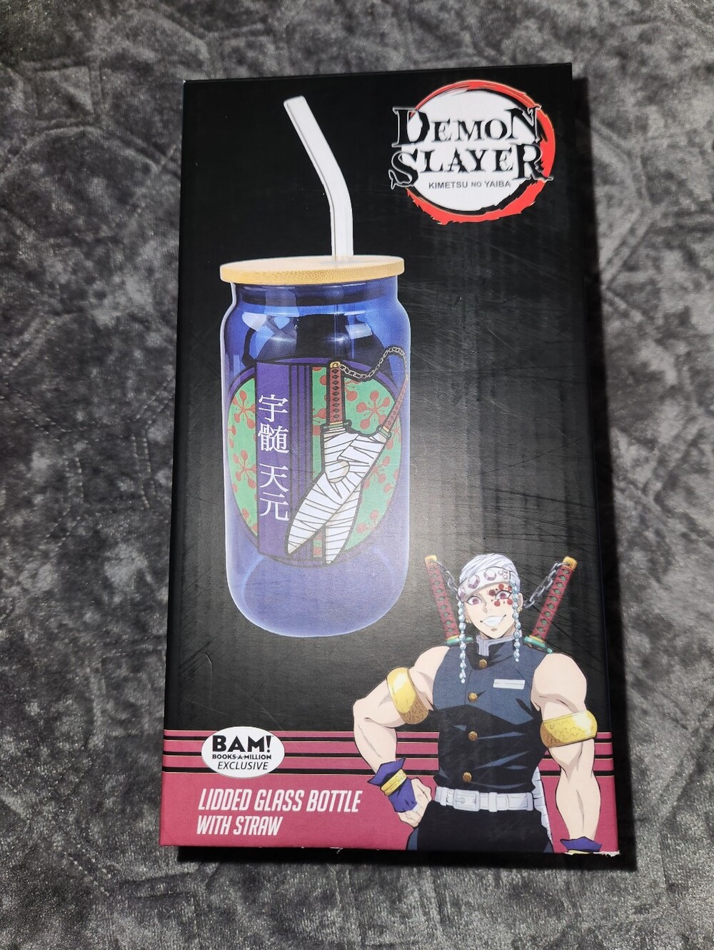 Demon Slayer - Lord Tengen Glass Bottle And Straw - Books-A-Million Exclusive